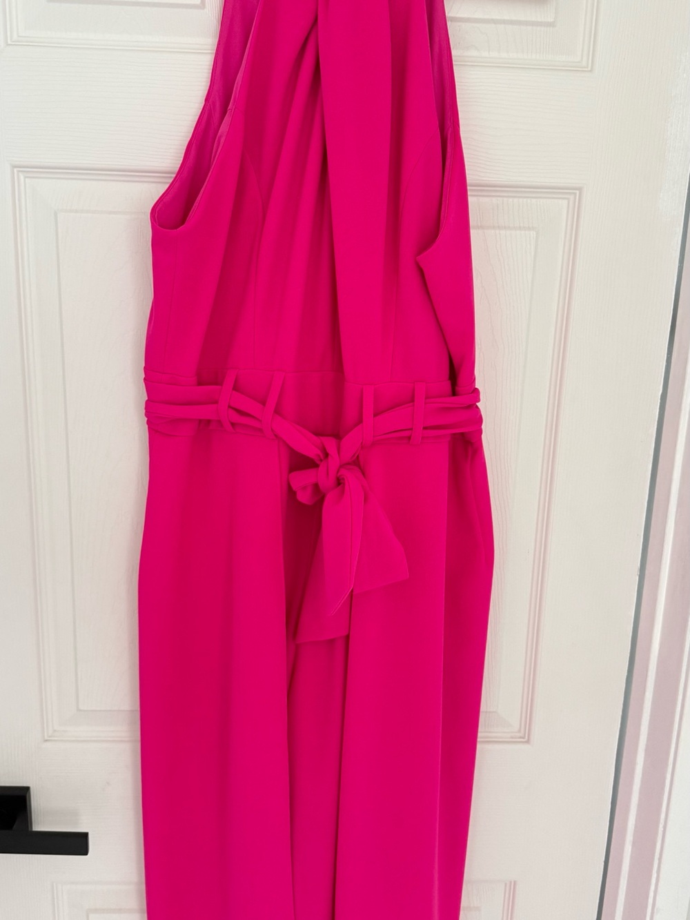 Women's Hot Pink Sleeveless Jumpsuit with Waist Tie